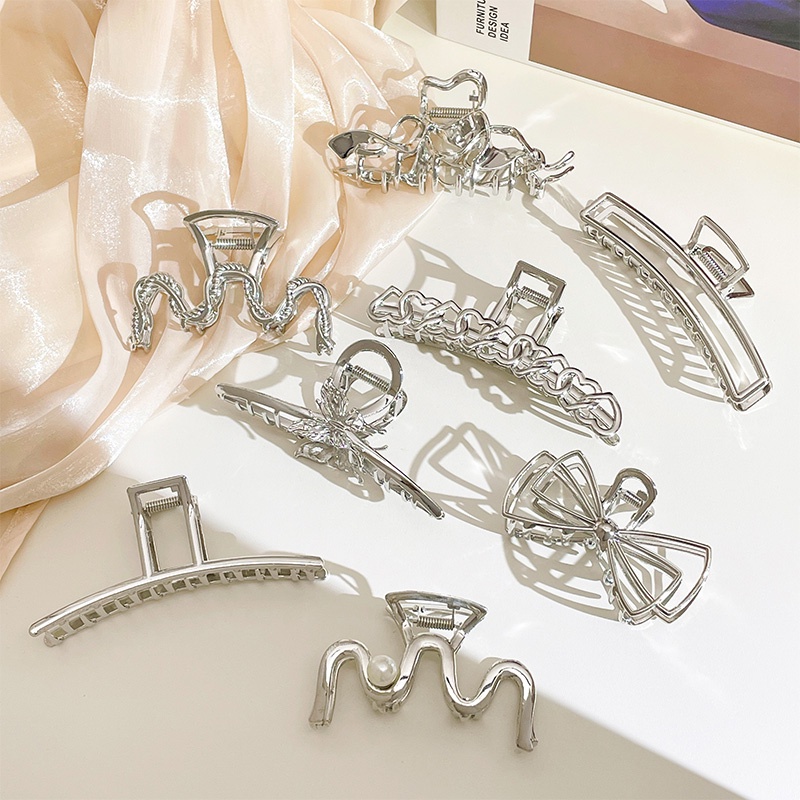 Kẹp Tóc Hình Cá Mập Đính Ngọc Trai Giả Bằng Kim Loại Cao Cấp Thời Trang Mùa Hè