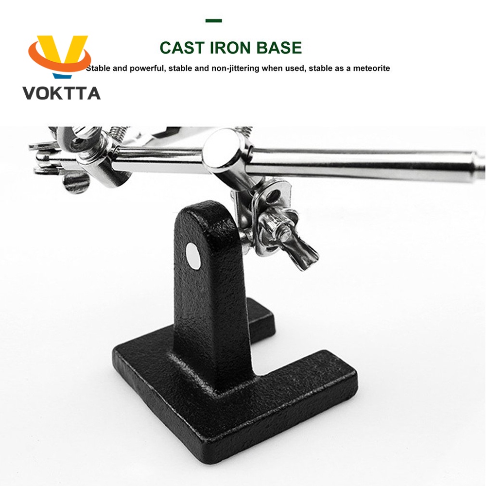 Kính lúp VOKTTA JM501 kèm đèn LED và kẹp hỗ trợ sửa chữa máy hàn 5X chuyên dụng