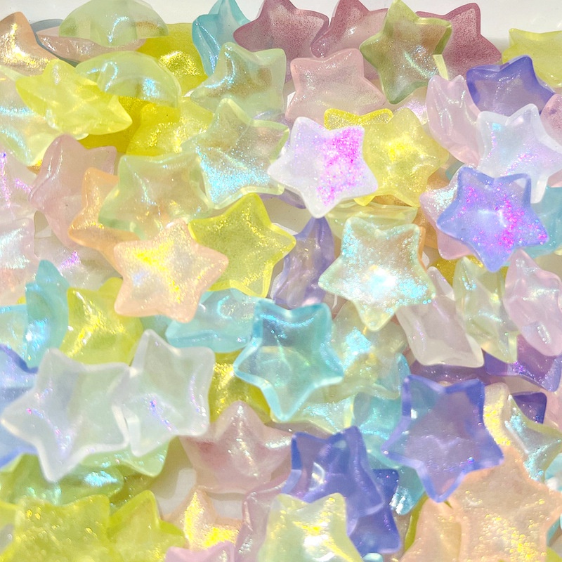 20 Kẹp Tóc Hình Ngôi Sao Năm Cánh Bằng Nhựa Resin DIY Cho Điện Thoại