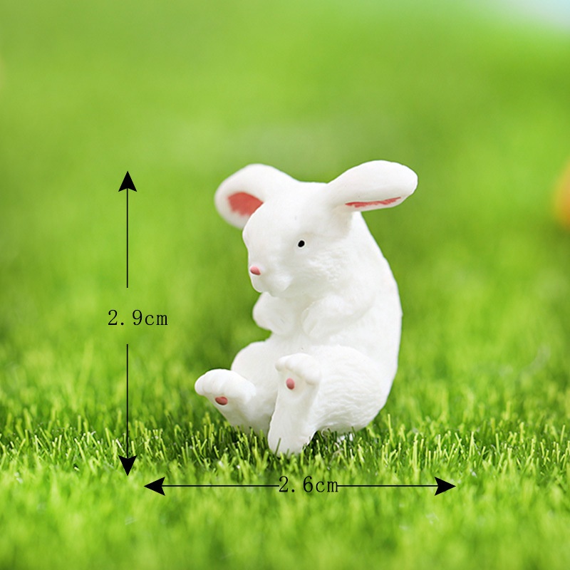 Mô Hình Tiểu Cảnh "Gia Đình Thỏ Micro Mini" Trang Trí Sen Đá, Sân Vườn/ Chậu Cây, DYI, Terrarium