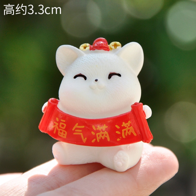 Mô Hình Tiểu Cảnh "Tượng Mèo Tài Lộc Mini" Trang Trí Sen Đá, Sân Vườn/ Chậu Cây, DYI, Terrarium