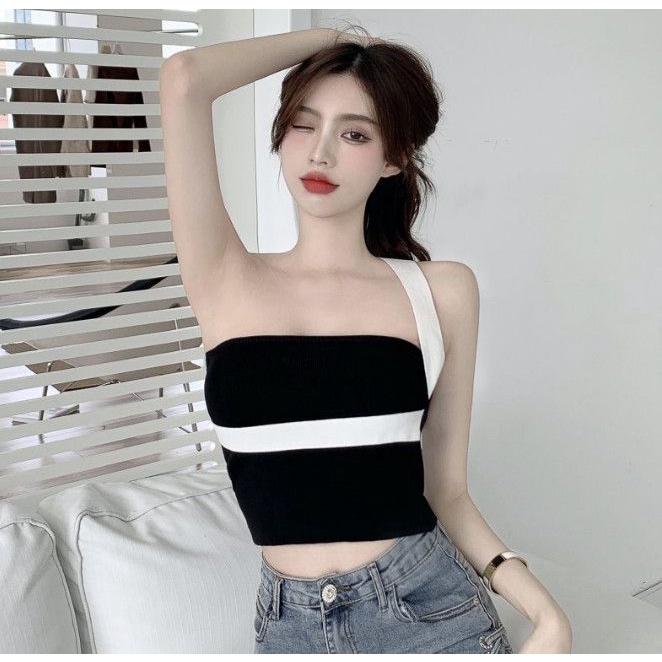 [F &amp; X] Áo Ống Ngắn Không Tay Dáng Ôm Thời Trang Mùa Hè Quyến Rũ Cho Nữ