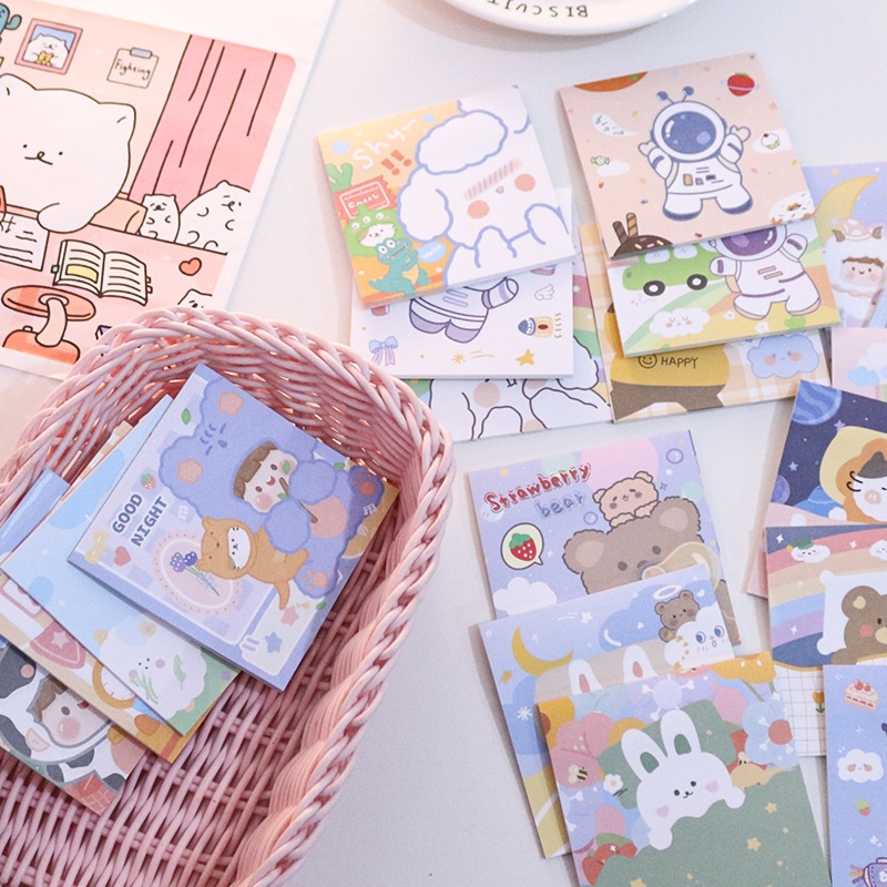 Set 80 Giấy Dán Ghi Chú Họa Tiết Hoạt Hình Dễ Thương Sáng Tạo