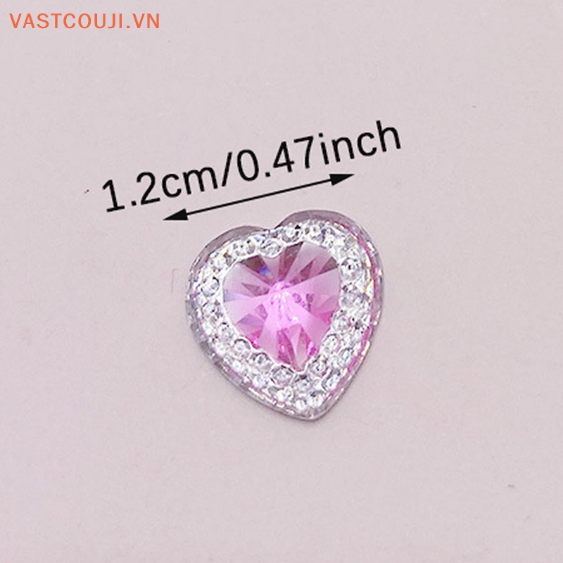 Set 50 Kẹp Tóc Nhựa Hình Trái Tim 12mm Cho Bé Gái