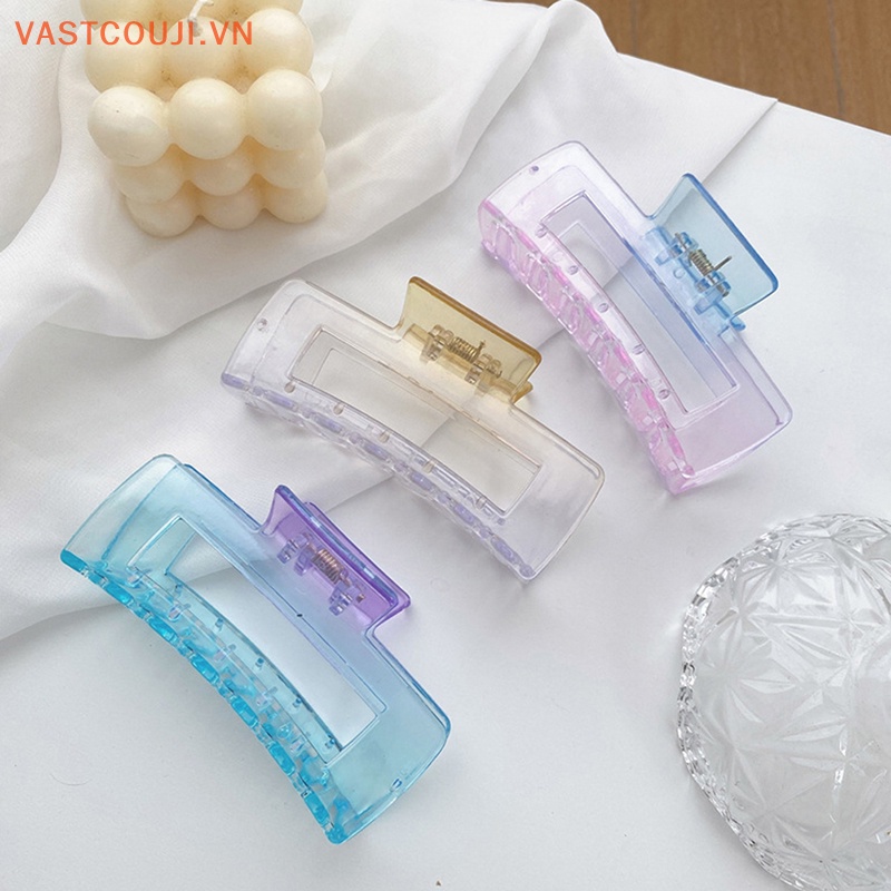 Kẹp Tóc Càng Cua Bằng Nhựa Trong Suốt Màu Gradient Phong Cách Hàn Quốc Thanh Lịch