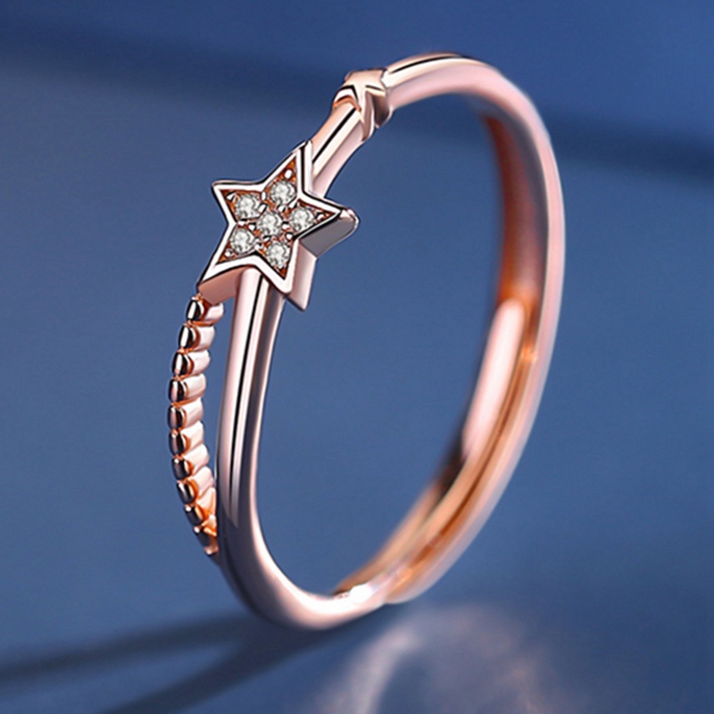 Nhẫn Hở Hình Ngôi Sao Năm Cánh Đính Đá Zircon Thời Trang Cho Nữ