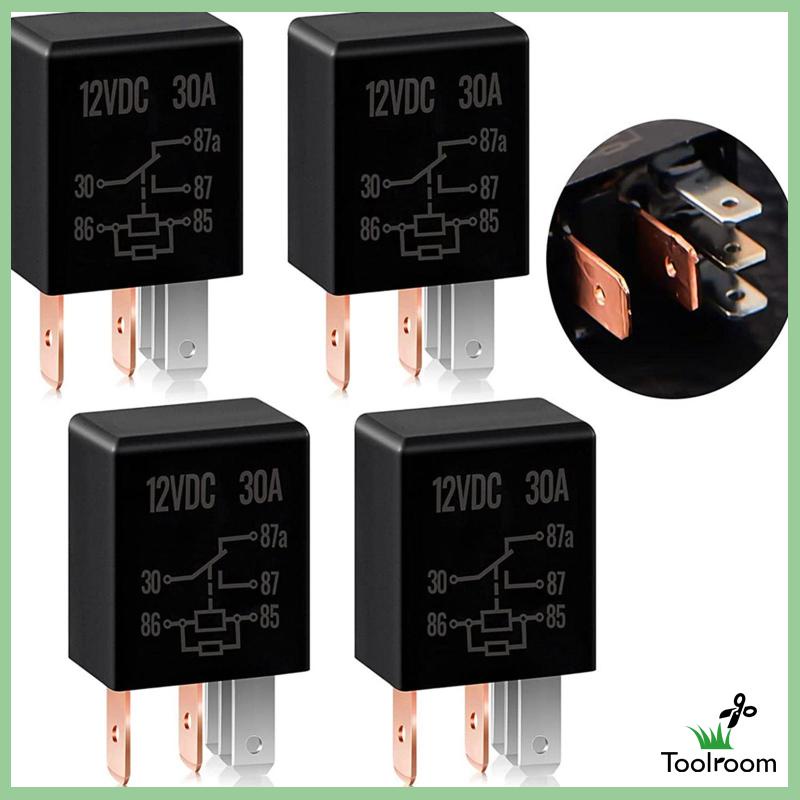 Set 4 Rơ Le Tự Động 5 Pin 12V 30A Đa Năng Cho Bơm Nhiên Liệu Điện