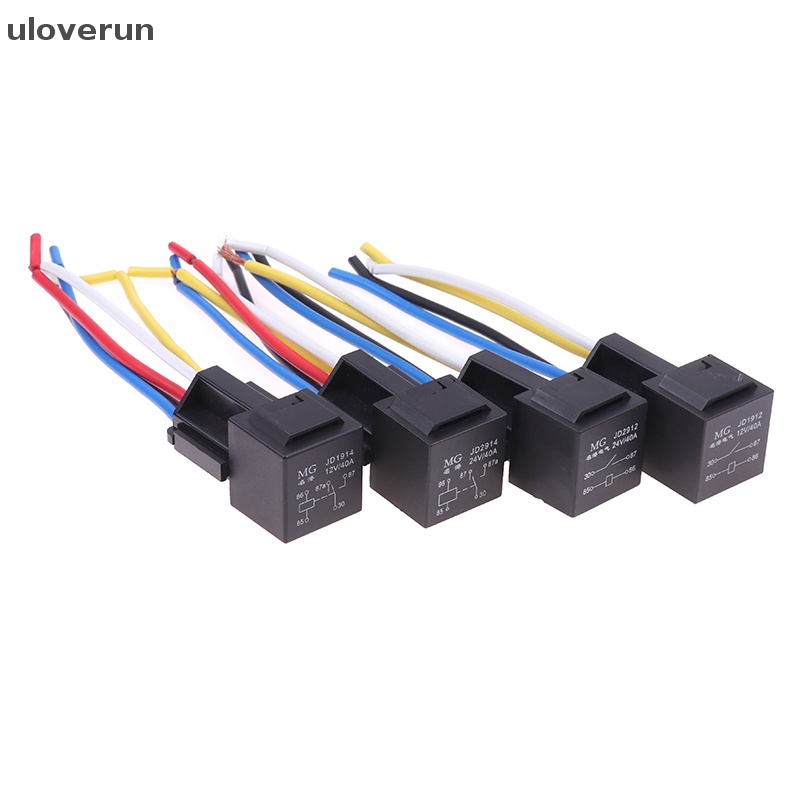 CURREN Rơ Le Ô Tô uloverun 4 Chân Có Dây Nối 12 / 24V 40A