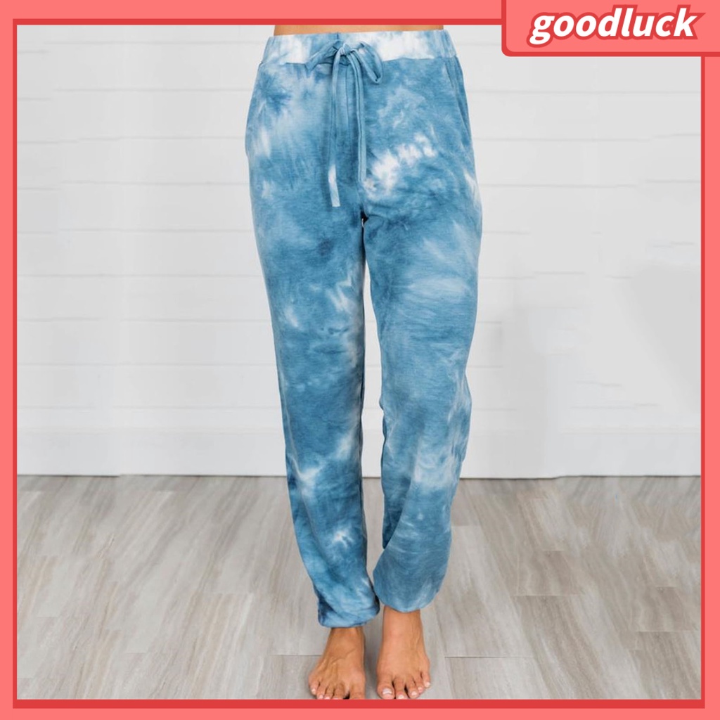 Quần Thể Thao Dây Rút Dáng Suông Nhuộm Màu Có Túi Thời Trang Mùa Hè Cho Nữ