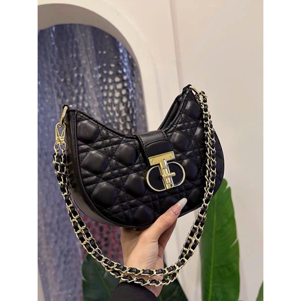 Túi kẹp nách dáng bầu, túi xách nữ đeo vai thời trang sang chảnh