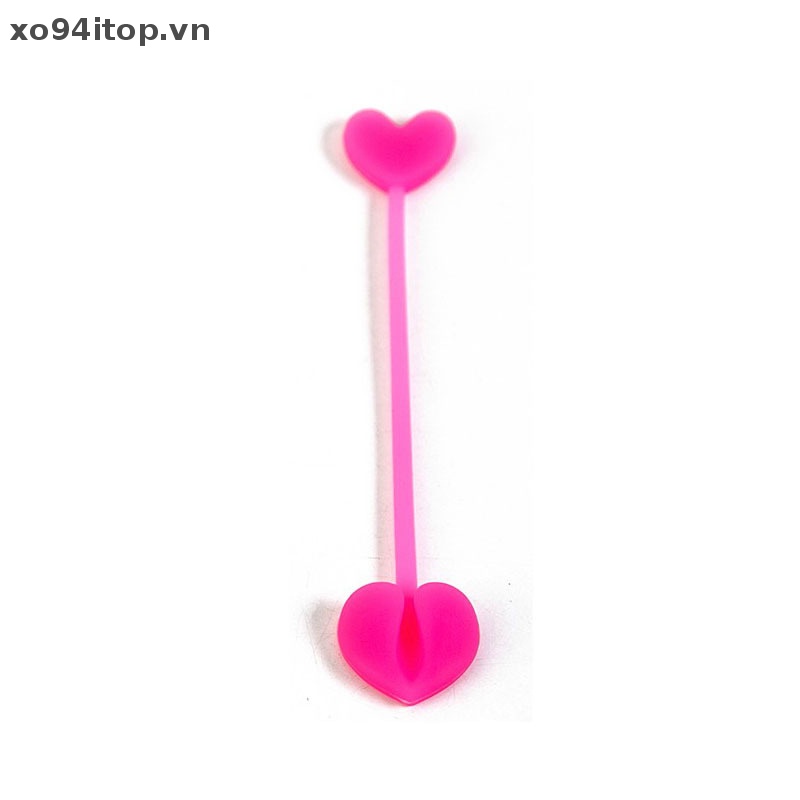 Set 4 Kẹp Giữ Dây Cáp Hình Trái Tim Bằng Silicon Mềm