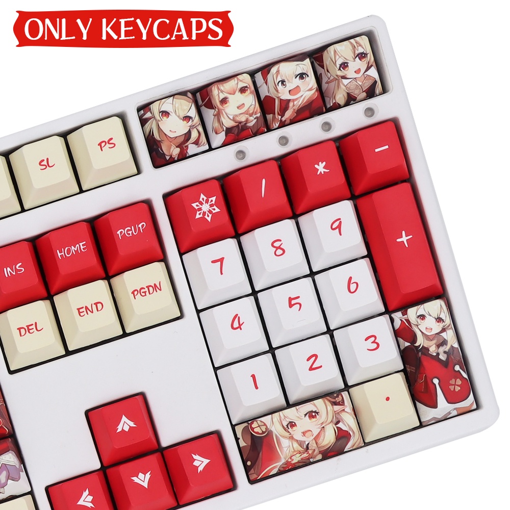 Genshin Impact Klee Pbt Cherry Profile Material Keycaps Bàn Phím Cơ 138 Phím 61 87 104 108 Chất Lượng Cao