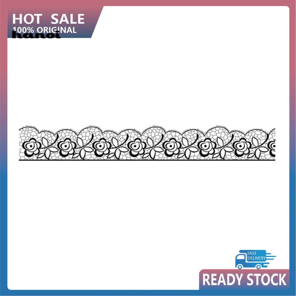 Miếng Dán Trang Trí Móng Tay Hình Hoa Hồng Đen Thời Trang