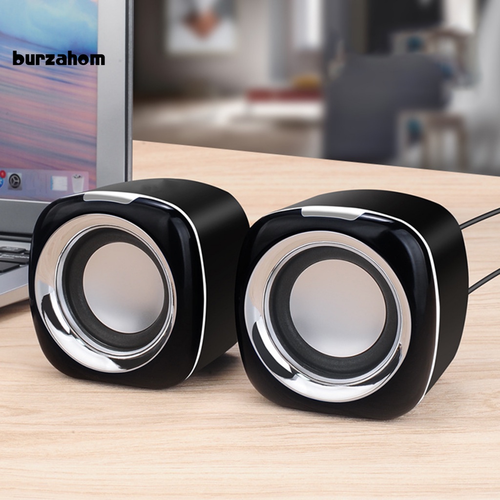 Set 2 Loa Âm Thanh Subwoofer Có Nút Điều Chỉnh Âm Lượng Cho Laptop Máy Tính Để Bàn