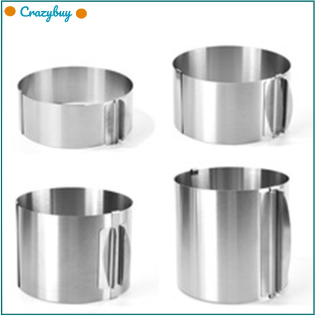 Cr Vòng Làm Bánh Mousse Bằng Thép Không Gỉ 430 6-30cm Có Thước Đo 6cm 8.5cm 12cm 15cm