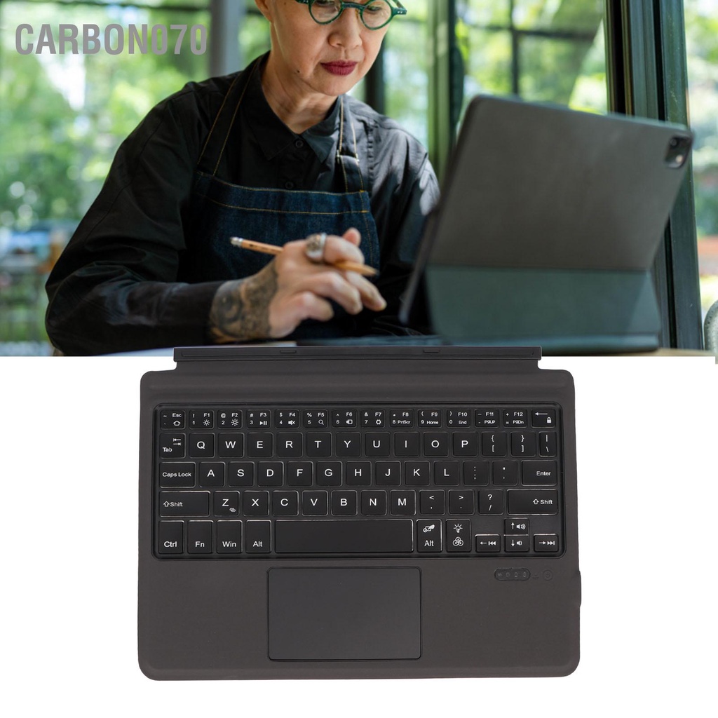 Bàn Phím Không Dây Bluetooth Siêu Mỏng Đèn Nền 7 Màu Di Động Cho Surface Go 3, Go 2, Go
