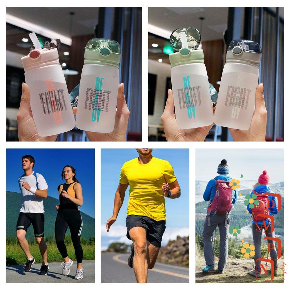 Bình Nước Trong Suốt DAPHS 520ML Kèm Ống Hút