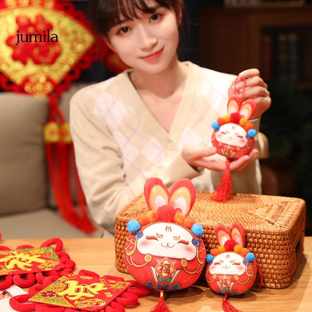 Thỏ Nhồi Bông 12 / 20cm 2023 Trang Trí Xe Hơi Phong Cách Trung Hoa