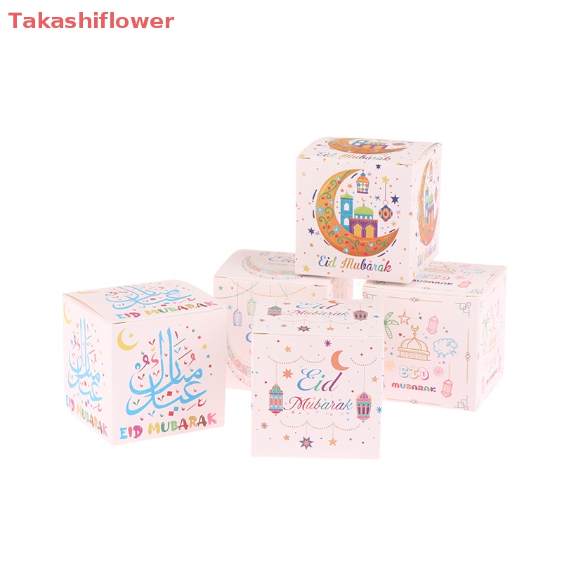 Set 5 Hộp Đựng Kẹo Họa Tiết EID Mubarak Độc Đáo Trang Trí Tiệc