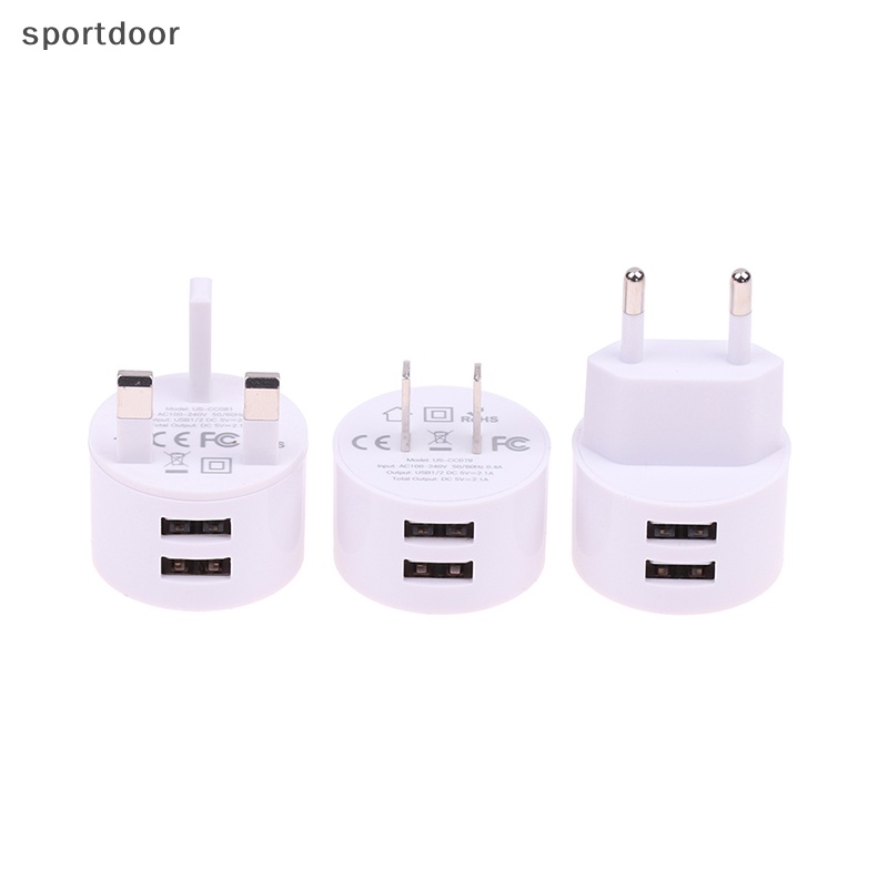 Củ Sạc Điện Thoại 5V 2.1A Min EU UK US 1 Phích Cắm Tiện Dụng Khi Đi Du Lịch