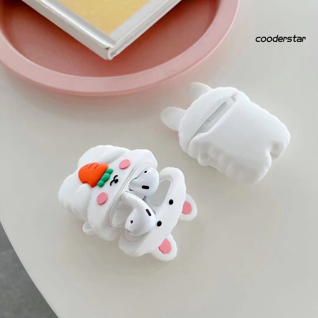 Vỏ Bảo Vệ Hộp Sạc Tai Nghe Bluetooth AirPods 3 Bằng Silicon Hình Thỏ Hoạt Hình Dễ Thương Chống Rơi / Sốc
