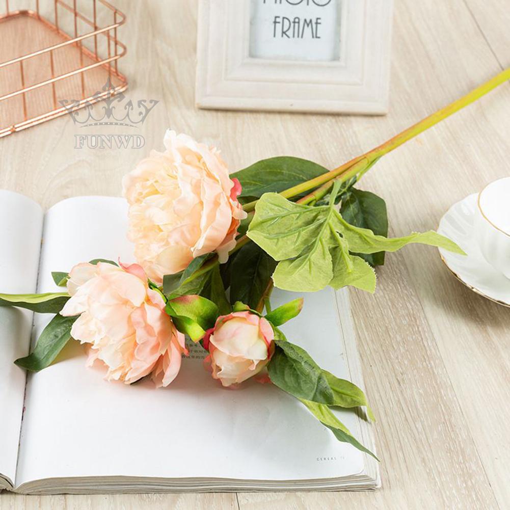 1 Chùm Hoa Mẫu Đơn Nhân Tạo Trang Trí Nội Thất, Tiệc Cưới