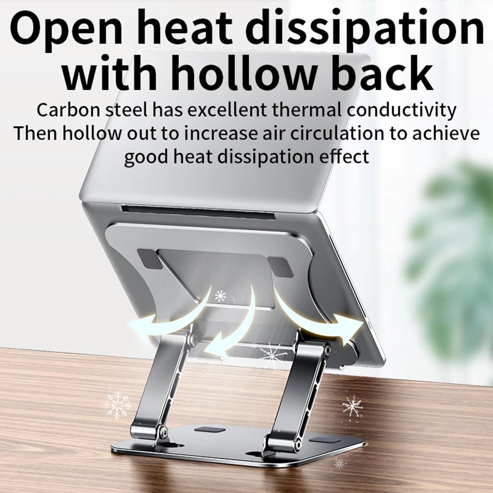 Laptop Tablet Stand Aluminum Alloy Foldable Adjustable Desktop Pc Notebook Lifting Heightening Cooling Bracket Holder [Q/8]