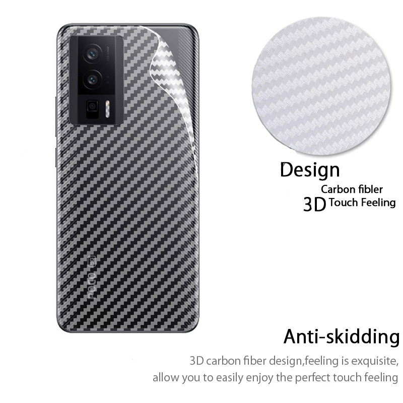 Miếng Dán Sợi Carbon 3D Trong Mờ Chống Trầy Cho Poco F5 Pro 2023 Poco F5 Pro PocoF5 F5Pro 5G Xiaomi 2023