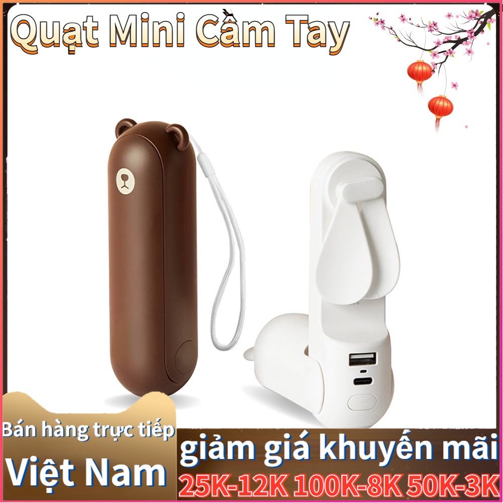 Quạt Mini Cầm Tay Có Đèn YUHUA - 3 Chức Năng Trong 1 Tiện Lợi - Một trợ thủ đắc lực cho bé đi du lịch vào mùa hè