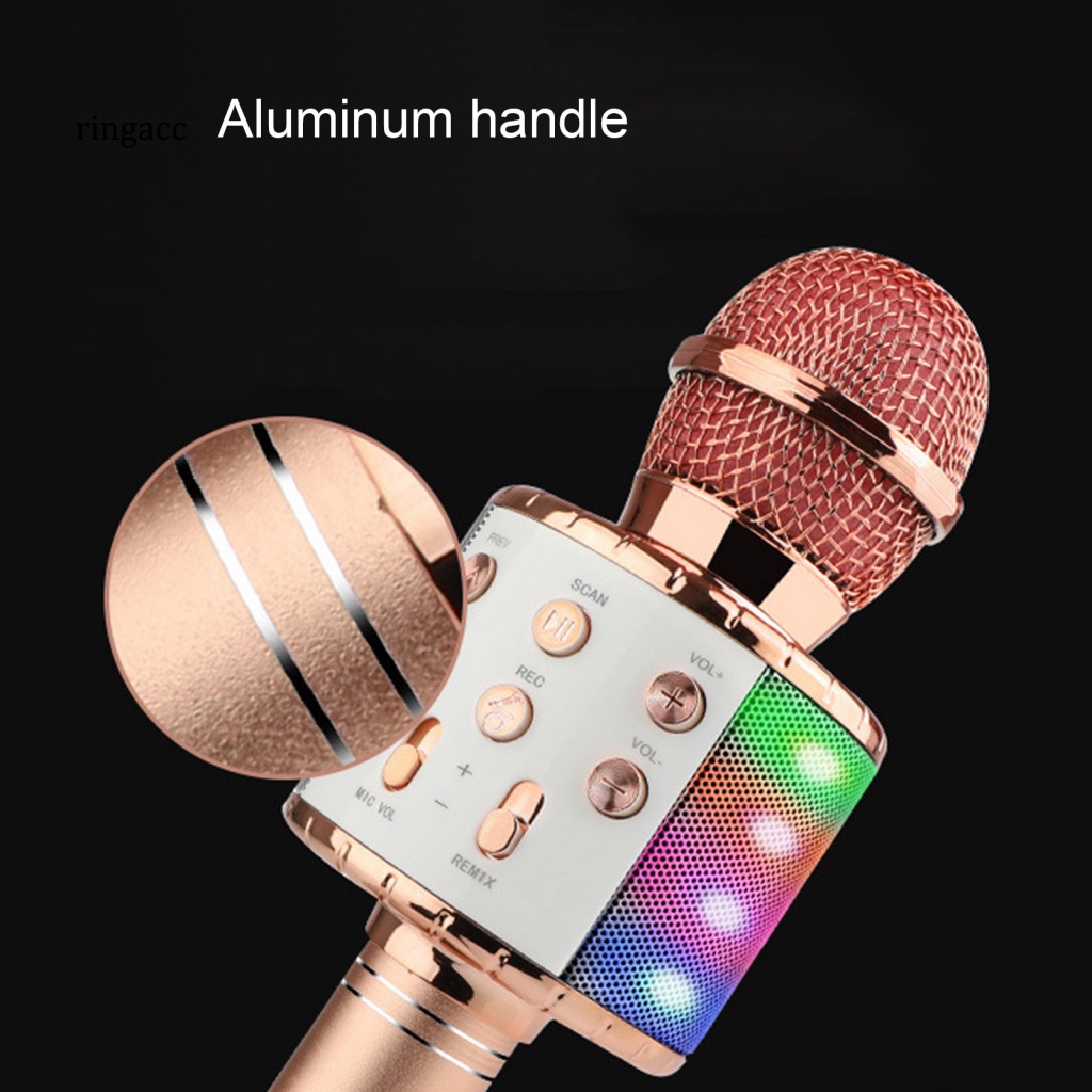 Micro Tích Hợp Đèn LED Nhiều Màu Sắc RGA Chất Lượng Cao Kèm Loa Dùng Để Hát Karaoke