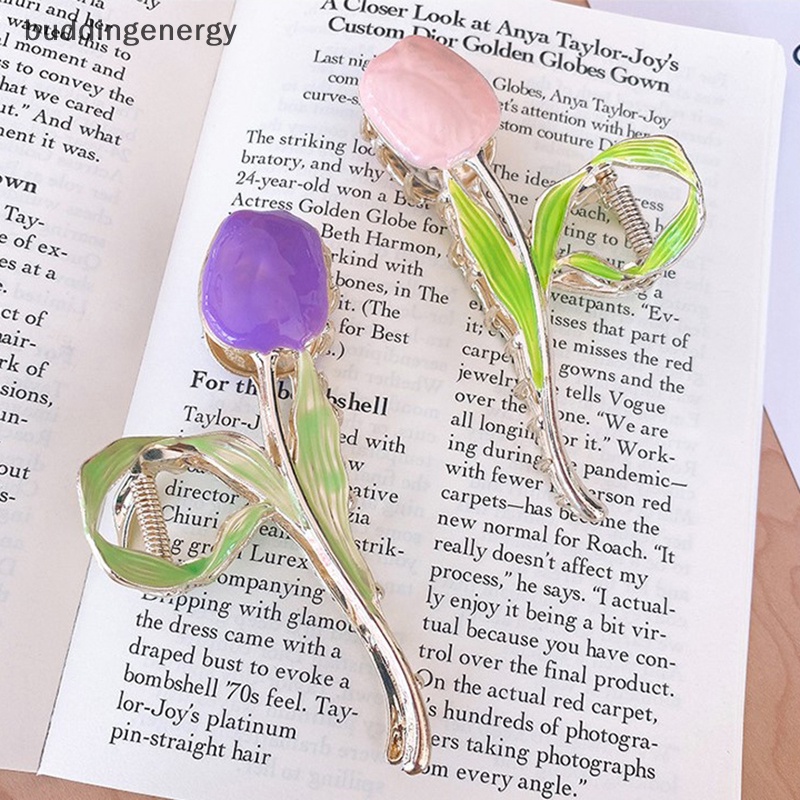 {BUDDI} Mới Kẹp Tóc Hoa Tulip / Cá Mập / Kẹp Tóc Đuôi Ngựa Ngọt Ngào Thời Thượng {BUDDI {buddingenergy}