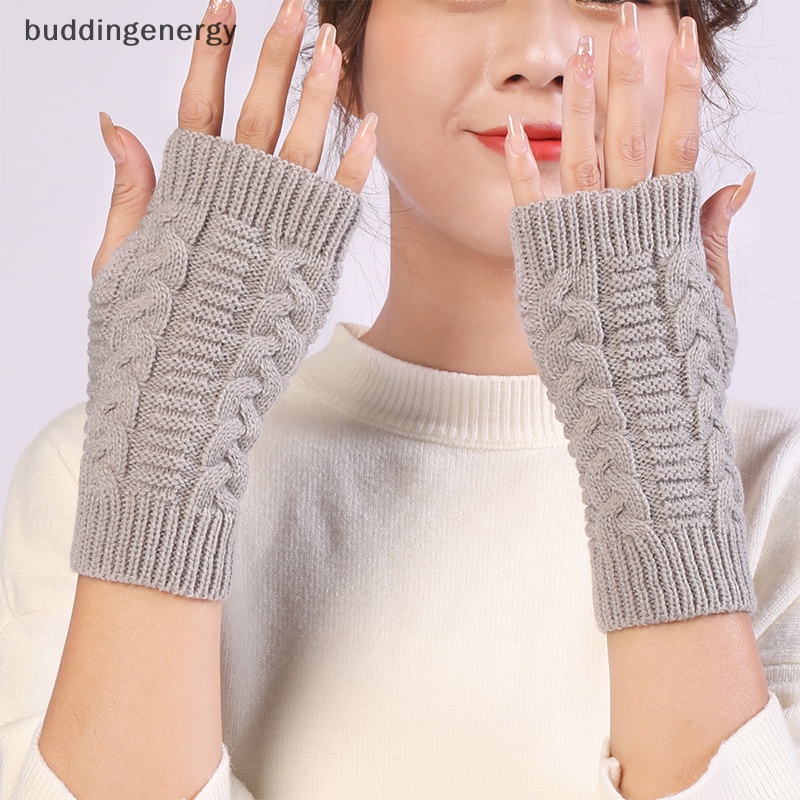 {BUDDI} Mới Găng Tay Nửa Ngón Len Nhân Tạo Dày Dặn Giữ Ấm Mùa Thu Đông Cho Nữ Sinh {BUDDI}