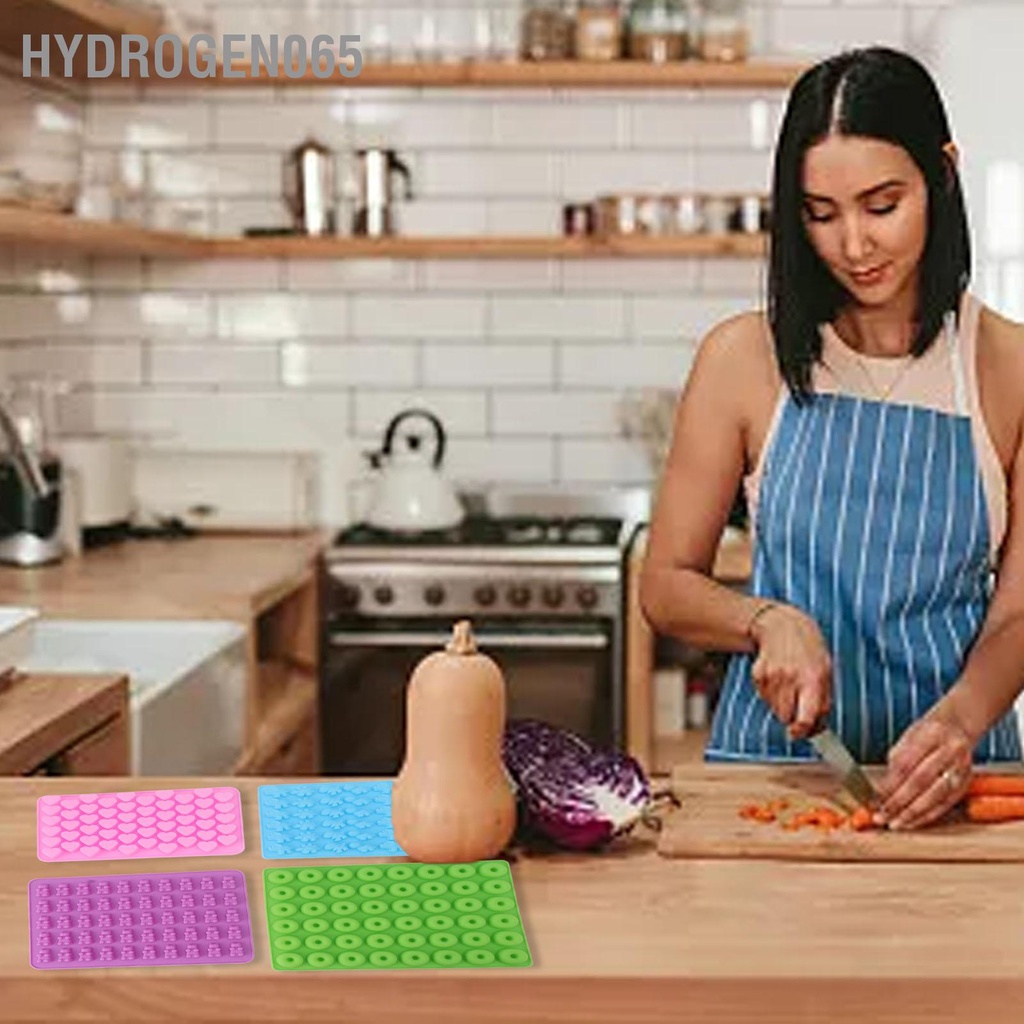 Hydrogen065 10 Chiếc Kẹo Silicon Khuôn Mini Khủng Long Gấu Trái Tim Hình Bánh Donut Cao Chịu Nhiệt Độ Thấp Với Ống Nhỏ Giọt Cho DIY