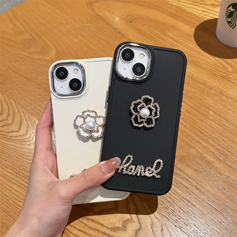 Ốp Điện Thoại Hình Hoa Trà Và Ngọc Trai 3D Sang Trọng Cho iPhone 14Pro Max 14max 14Pro 14 13promax 13 12 12Pro 11 11promax Xsmax Xr X / XS 7P / 8P 7 / 8