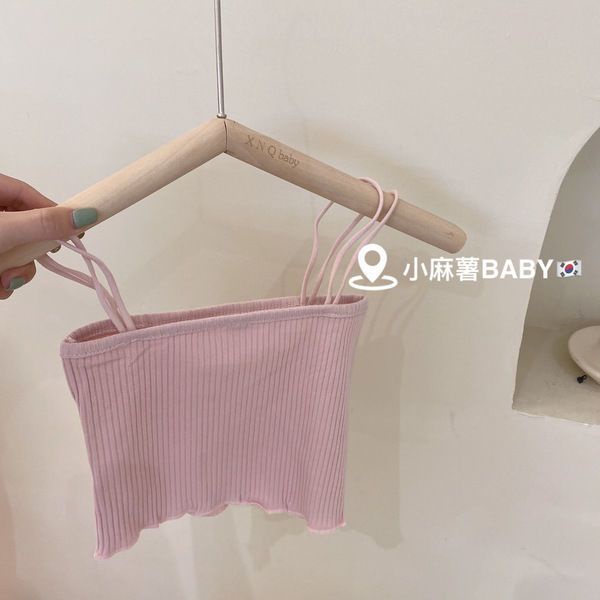 Áo Croptop Sát Nách Màu Trơn Kiểu Hàn Quốc Thời Trang Mùa Hè Cho Bé Gái