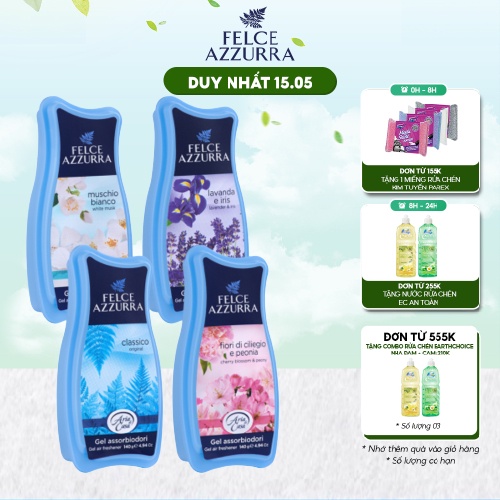 Sáp Thơm Phòng FELCE AZZURRA Hương Nước Hoa Ý Ngăn Mùi Hôi, Ẩm Mốc Hộp 140G