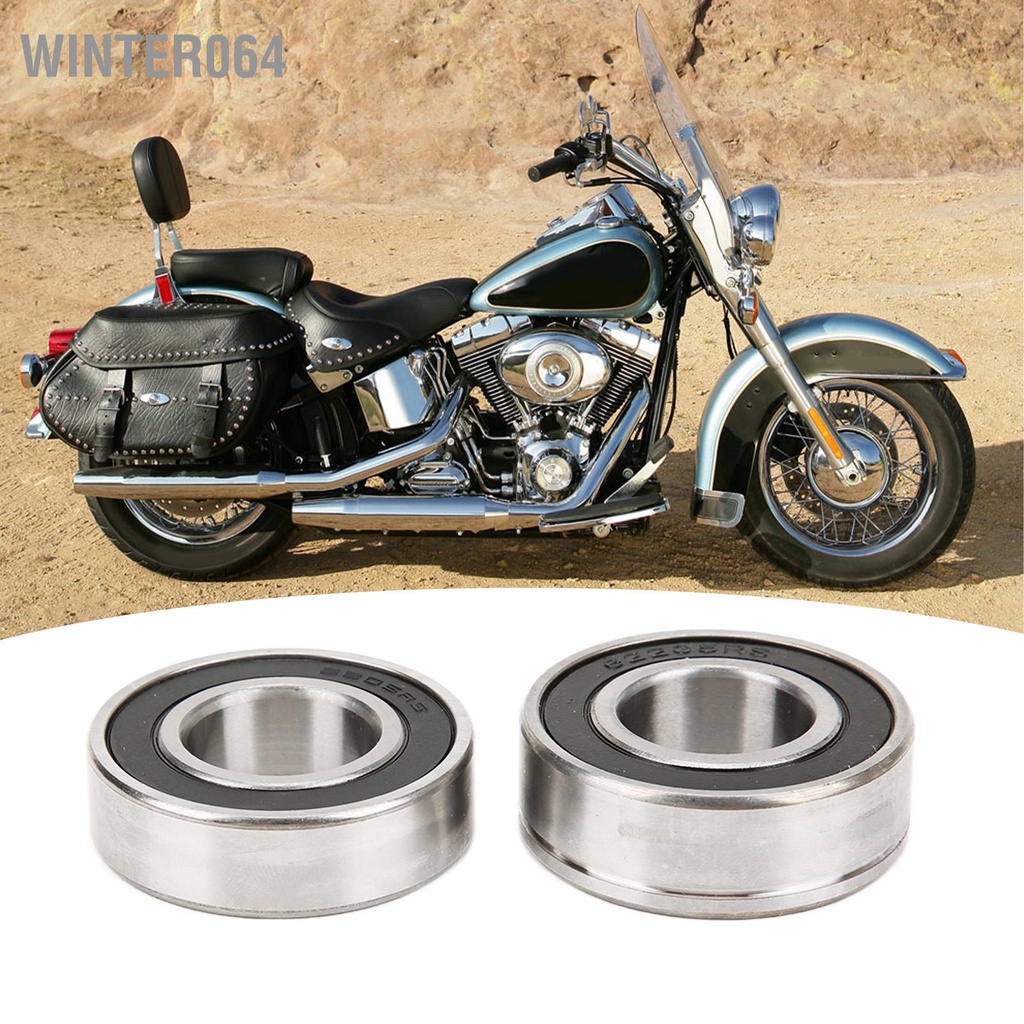 Winter064 Cặp phía trước Phía sau Ổ trục bánh xe bịt kín Vòng bi lăn Thay thế bằng kim loại cho Hugger 00‑03 XLH