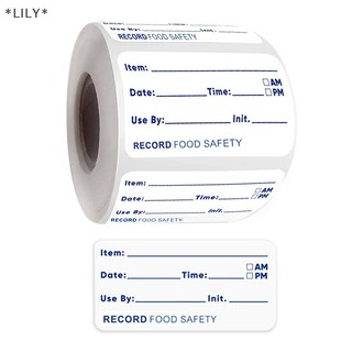 Lily 500 cái/cuộn nhãn dán nhà bếp tủ lạnh tủ đông thực phẩm lưu trữ ngày nội dung nhãn uuu