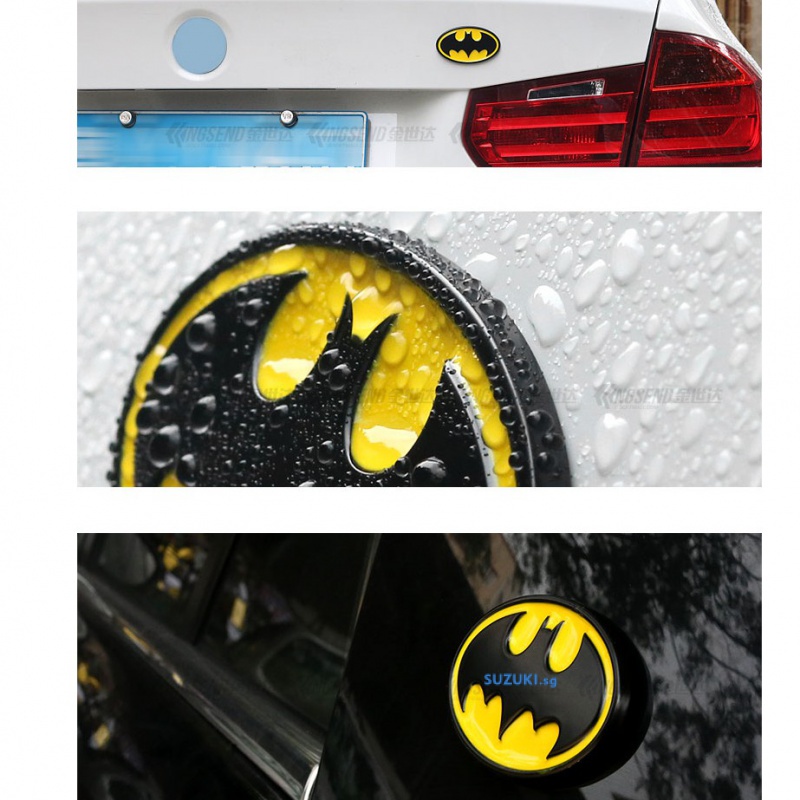 1 Miếng Dán logo Batman 3D Bằng Kim Loại Trang Trí Đuôi Xe Hơi
