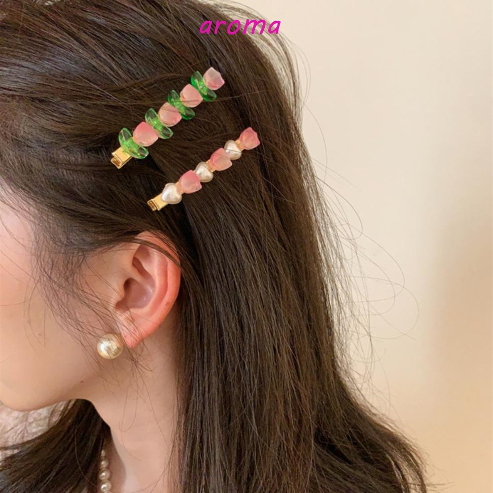Kẹp Tóc Hình Hoa Tulip Bằng Nhựa Resin Sáng Tạo Thời Trang Cho Nữ