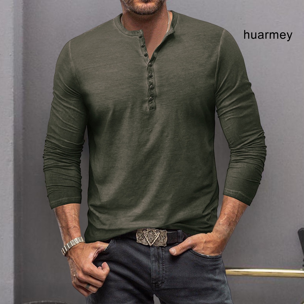 Áo Thun Tay Dài Cổ Tròn Màu Sắc Thời Trang Xuân Hè Cho Nam