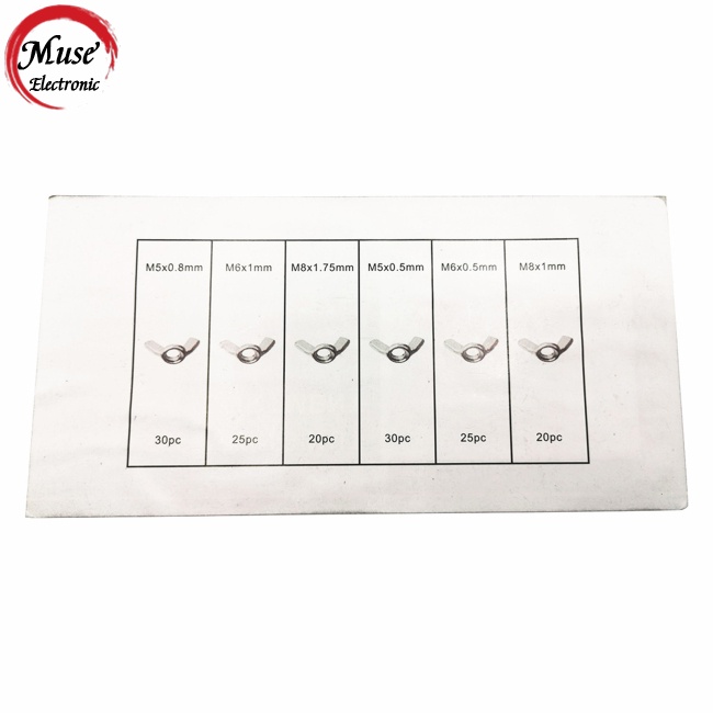 Bộ 150 Đai Ốc Cánh Bằng Hợp Kim Thép M5-m8 Nhiều Kích Thước