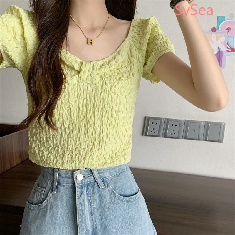 Áo Sơ Mi Thắt Nơ Eo Cao Gợi Cảm Cổ Điển Thời Trang Mùa Hè Dành Cho Bạn Nữ