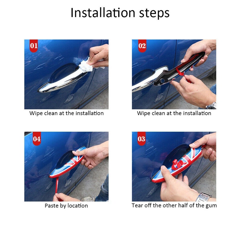 Nắp tay nắm cửa ngoài màu đen bóng cho BMW MINI Cooper R50 R52 R53 R55 R56 R57 R58 R59 R61