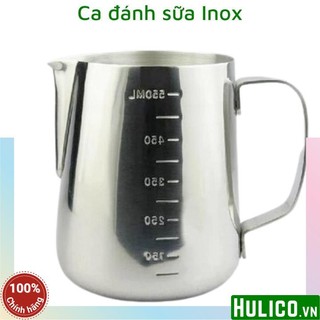 Ca đánh sữa inox (có vạch chia) 350ml - 600ml - 1000ml (100% inox 304)