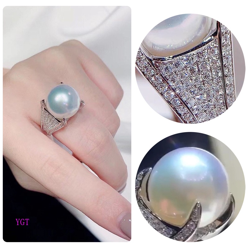 Ygt Nhẫn Đính Hôn Đính Ngọc Trai Nhân Tạo Tinh Tế Dành Cho Nữ