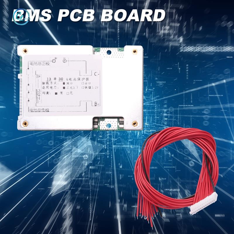 Bảng bảo vệ pin Li-Ion Lipolymer 13S 48V 30A Bảng mạch PCB BMS với tản nhiệt cân bằng cho E-Bike EScooter