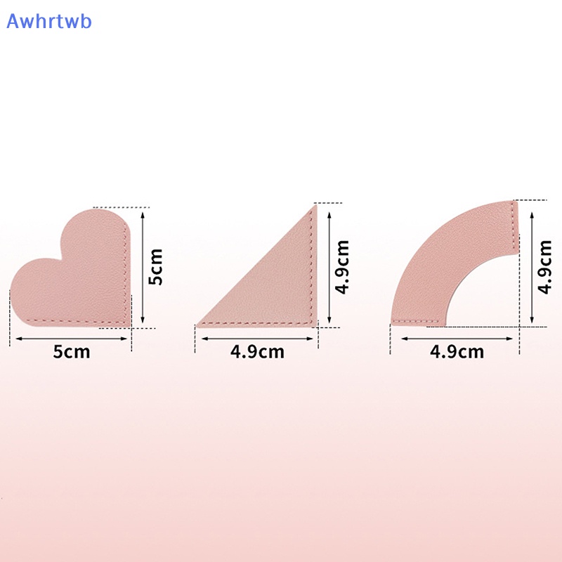 Awhrtwb Thẻ Đánh Dấu Trang Sách Góc Tam Giác / Trái Tim Bằng Da PU Nhỏ Gọn Chống Thấm Nước Làm Quà