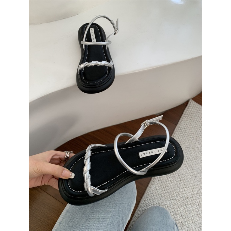 Giày Sandal Đế Xuồng Dày Hở Ngón Mùa Hè 2023 Phong Cách Mới Cho Nữ