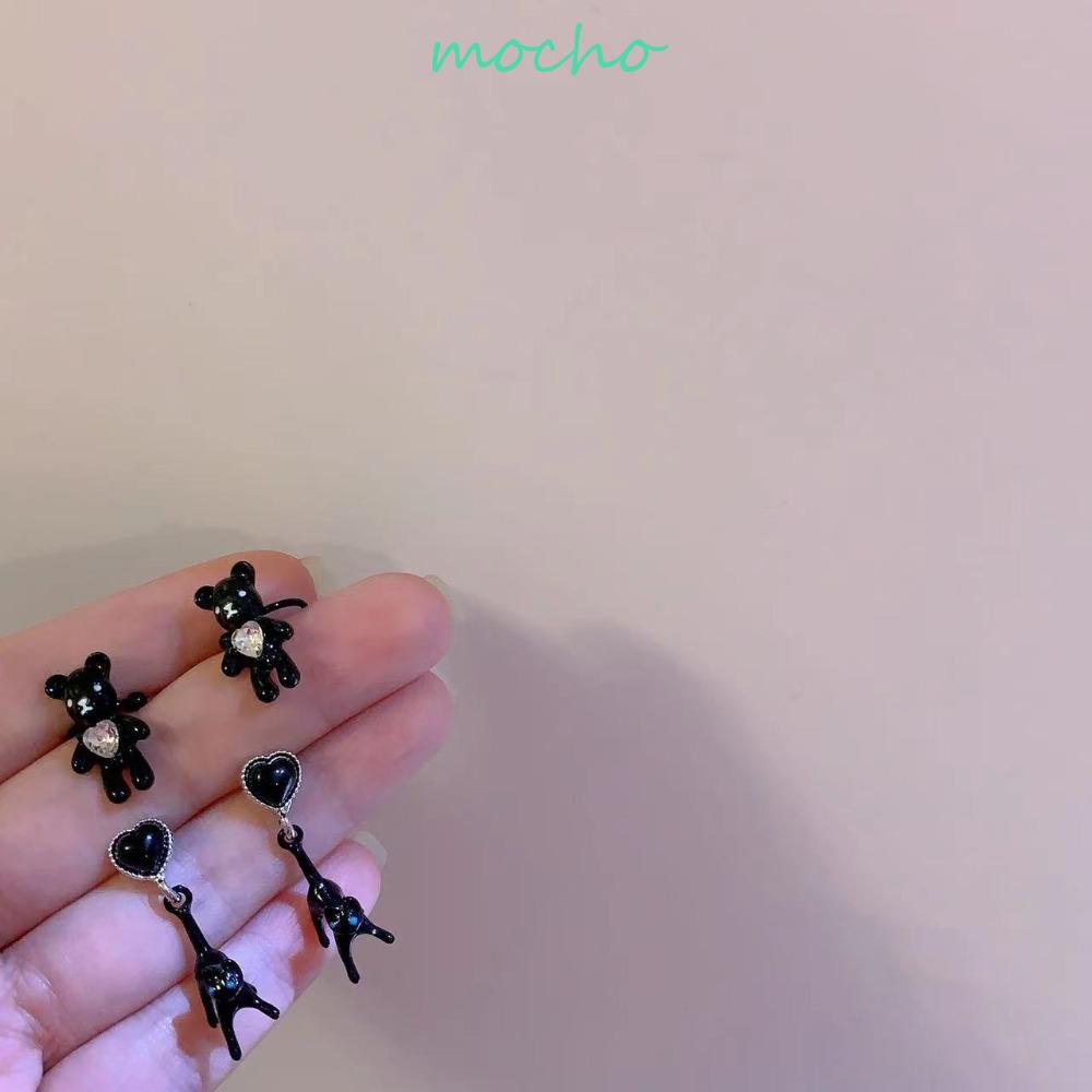 Mocho Khuyên Tai Dạng Móc Kẹp Hình Hoa Hồng Màu Trơn Thiết Kế Thời Trang Gothic Hàn Quốc Cho Nữ